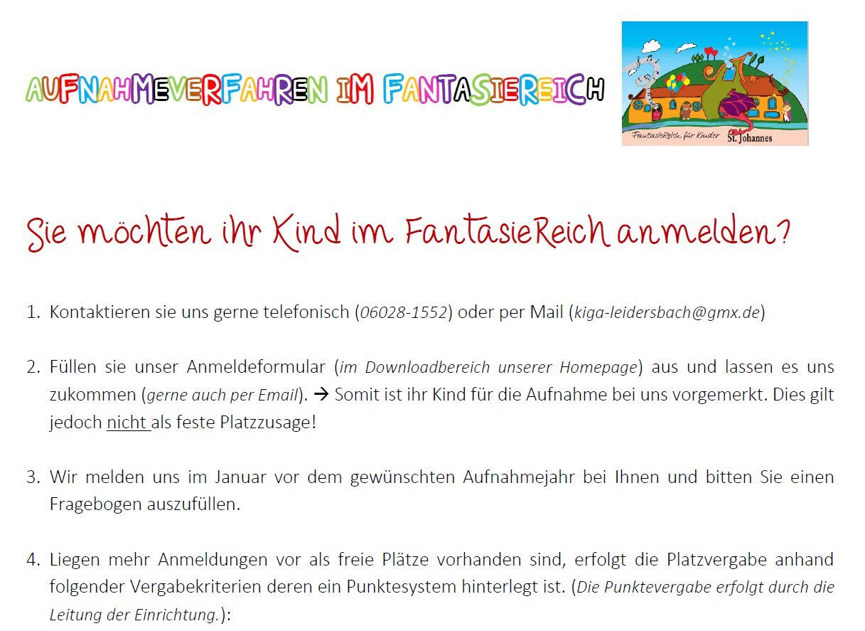 Aufnahmeverfahren